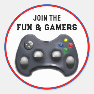 Video Game Party Classic Round Sticker