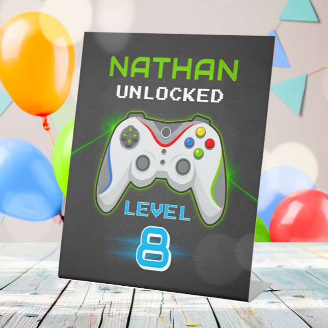 Video Game Party Kids Birthday Gamer Table Sign (Creator Uploaded)