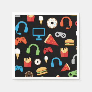 Video Game Party Level Up Kids Birthday Gamer Napkin