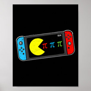 Video Game Pi Day Gamer Math Teacher Kids Boys Men Poster