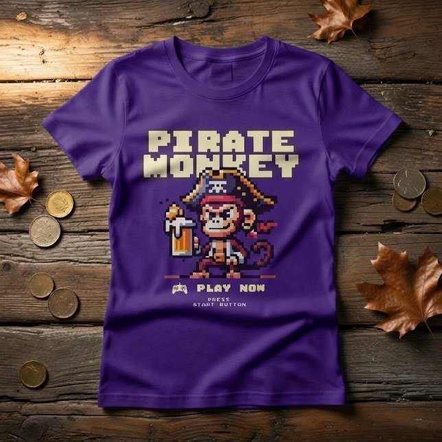 Video Game Pirate Monkey T-Shirt (Creator Uploaded)