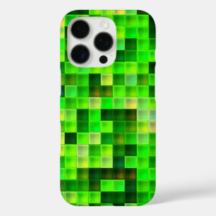 Video Game Pixels Green Square Pattern iPhone 16 Pro Case