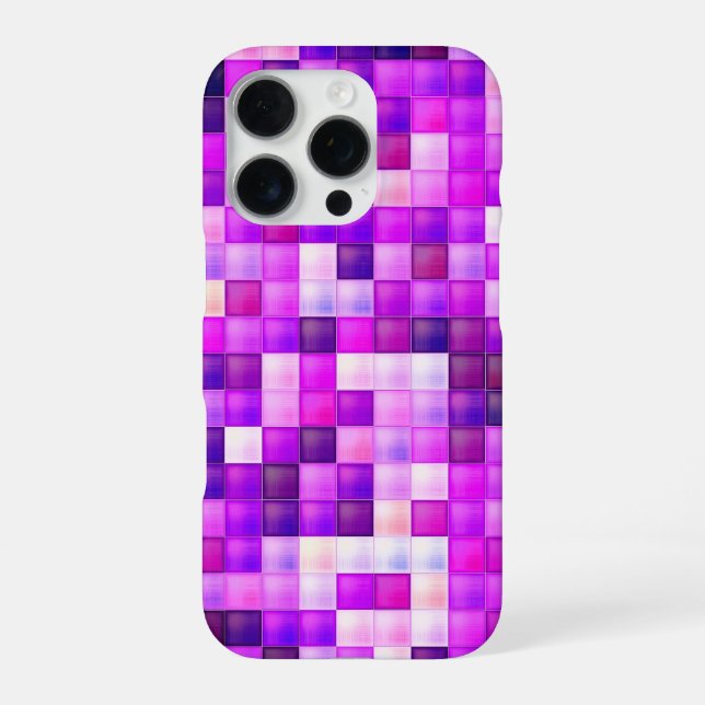 Video Game Pixels Pink Square Pattern iPhone Case (Back)