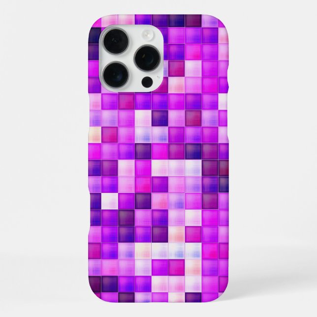 Video Game Pixels Pink Square Pattern iPhone Case (Back)