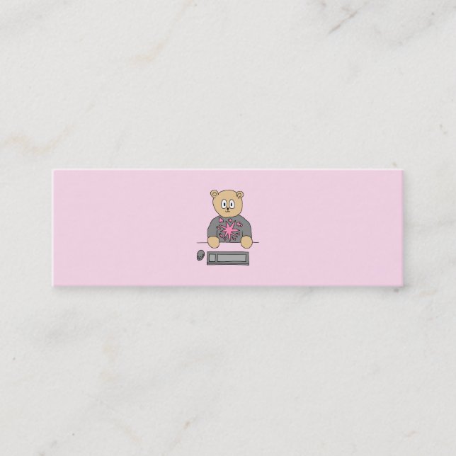 Video Game Player Bear. Mini Business Card (Front)