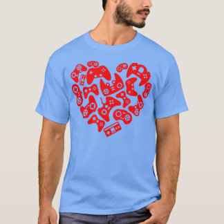 Video Game Player Heart of Controllers Valentine's T-Shirt