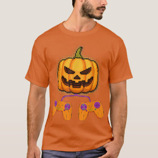 Video Game Pumpkin JackOLantern Controller Hallowe T-Shirt