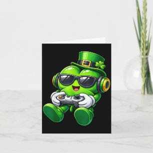 Video game shamrock st patricks day gamer boys card