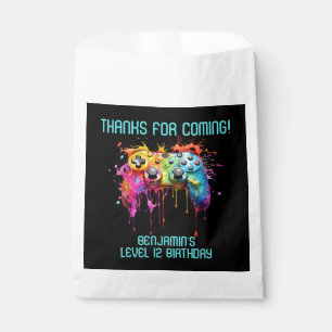 Video Game Teal Birthday Party Favors Favour Bags