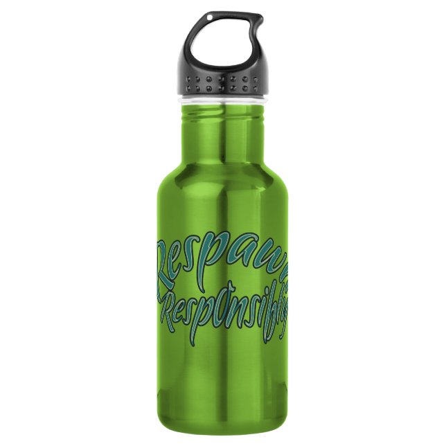 Video game, text illustration Respawn Responsibly 532 Ml Water Bottle (Front)