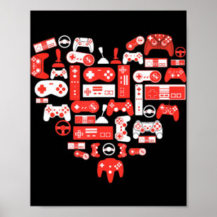 Video Game Valentines Day  for Boys Kids Teenagers Poster