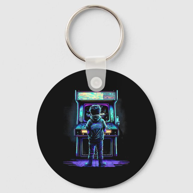 Video Game Vintage Retro Arcade 3  Key Ring (Front)
