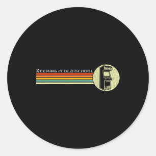 Video Game Vintage Retro Arcade Old School Classic Round Sticker