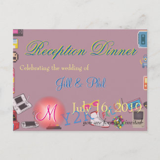 Video Game Wedding Invitation Postcard