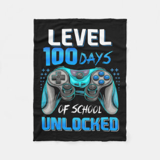 Video Gamer 100th Day Of School Level 100 Days Unl Fleece Blanket