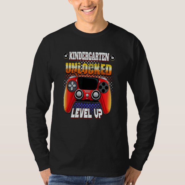 Video Gamer Back To School   Kindergarten Unlocked T-Shirt (Front)