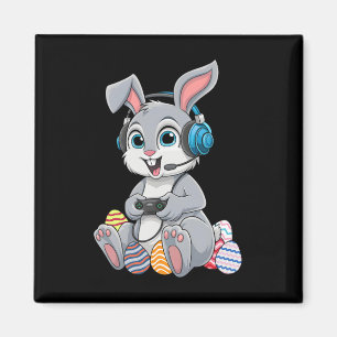 Video Gamer Bunny Egg Gaming Boys Men Kids Happy E Magnet