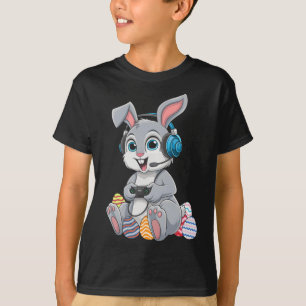 Video Gamer Bunny Egg Gaming Boys Men Kids Happy E T-Shirt