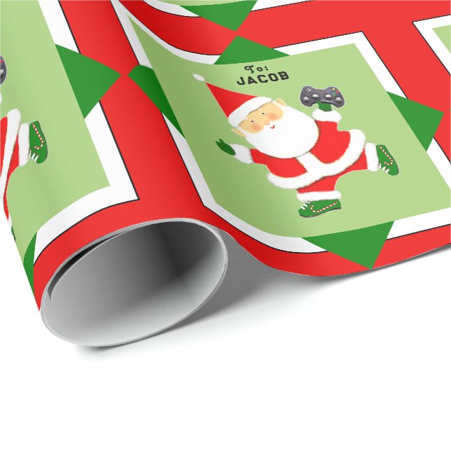 Video Gamer Christmas Gift Wrapping Paper (Roll Corner)