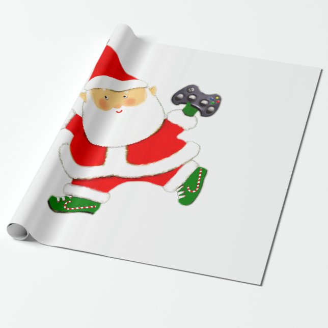 Video Gamer Christmas wrapping paper (Unrolled)