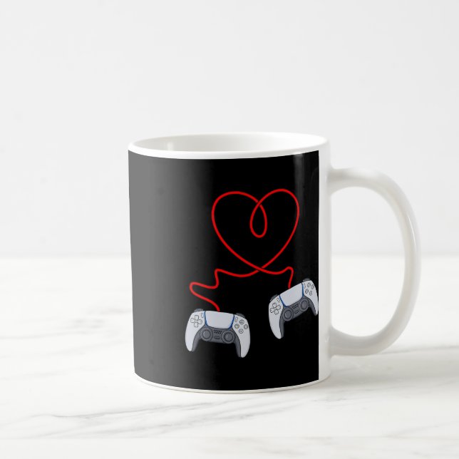 Video Gamer Controllers Valentines Day Heart Boys  Coffee Mug (Right)