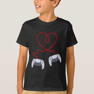 Video Gamer Controllers Valentines Day Heart Boys T-Shirt