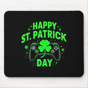 Video Gamer Funny Shamrock Happy St Patrick's Day Mouse Pad