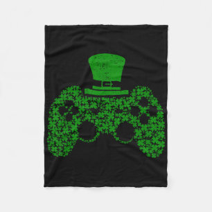 Video Gamer Game Shamrock St Patricks Day Irish Me Fleece Blanket