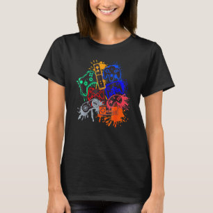 Video Gamer Gaming Game Controller Colour Splat Me T-Shirt