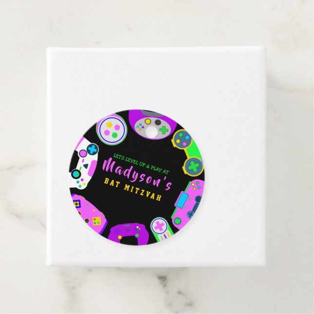 VIDEO GAMER GAMING Girl Bat Mitzvah Gift Tag (In Situ)