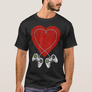 Video Gamer Heart Controller Valentine's Day Kids  T-Shirt