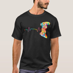 Video Gamer Heartbeat Boys Girls Game Lovers Gamin T-Shirt