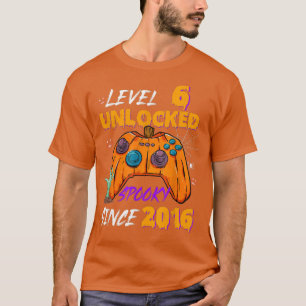 Video Gamer Level 6 Unlocked 6th Birthday Spooky S T-Shirt