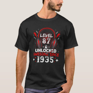 Video Gamer Level 87 Unlocked Awesome 1935 87Th Bi T-Shirt