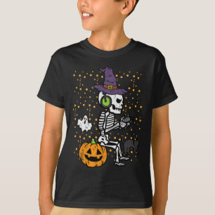 Video Gamer Skeleton Halloween Costume Men Boys Ki T-Shirt