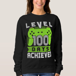Video Gamer Student 100th Day Teacher 100 Days Of  Sweatshirt