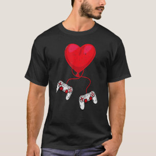 Video Gamer Valentines Day Gamer Heart With Contr T-Shirt