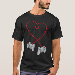 Video Gamer Valentines Day Heart With Controllers  T-Shirt