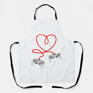 Video Gamer Valentines Day T-Shirt With Controller Apron