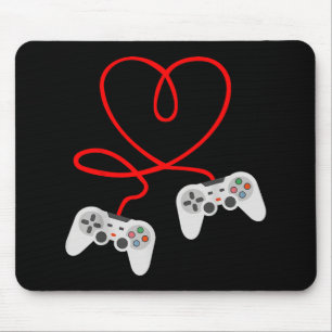 Video Gamer Valentines Day T-Shirt With Controller Mouse Pad
