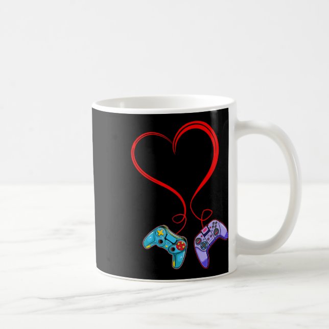 Video Gamer Valentines Day Video Game Controller H Coffee Mug (Right)