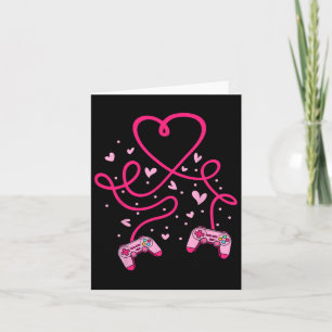 Video Gamer Valentines Day With Controllers Heart  Card