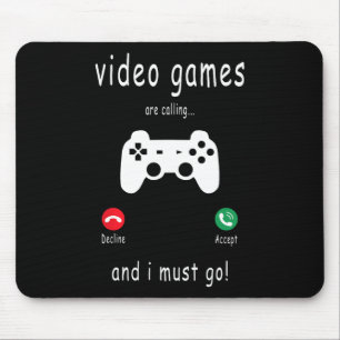 Video Games Are Calling And I Must Go - Funny Gami Mouse Pad