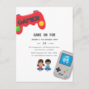 Video Games Birthday Party Postcard