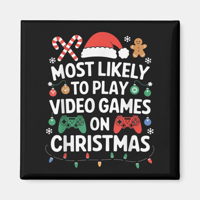 Video Games Christmas Gaming Controller Boys Kids  Magnet (Front)
