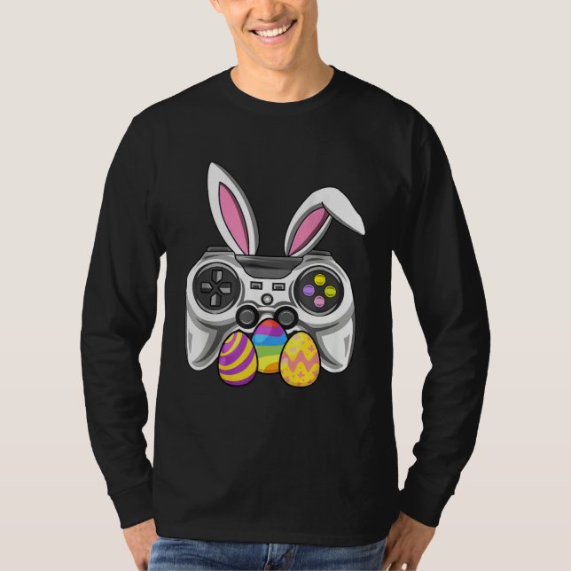 Video Games Easter Day Bunny Egg  Gamer Boys Girls T-Shirt (Front)
