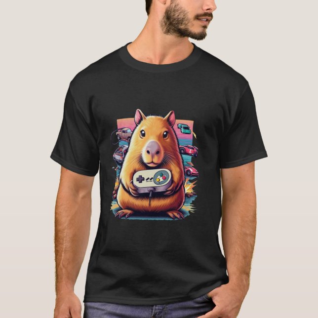 Video Games Lover Capybara Funny Video Games Capyb T-Shirt (Front)