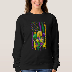 Video Games Mardi Gras Carnival Beads American Fla Sweatshirt