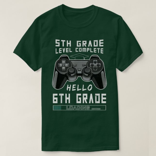 Video Games Outfit 5th Grade Level Complete Hello  T-Shirt (Design Front)