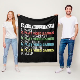 video games perfect Day word art Fleece Blanket